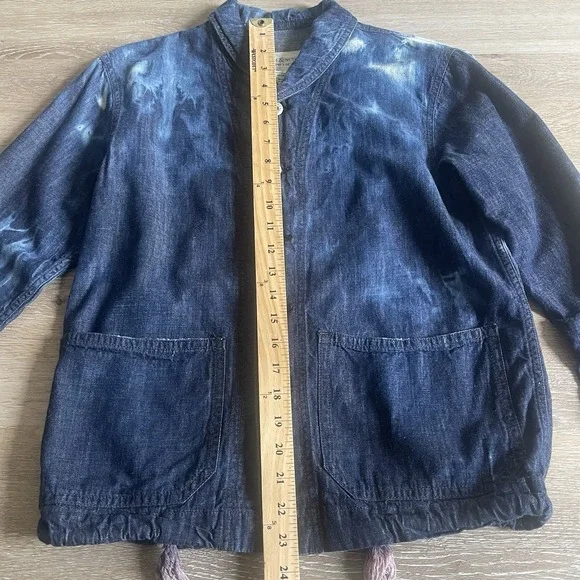 Denim & Supply Tie Dye Blazer Medium Jean Jacket Lightweight Ralph Lauren - Picture 2 of 8